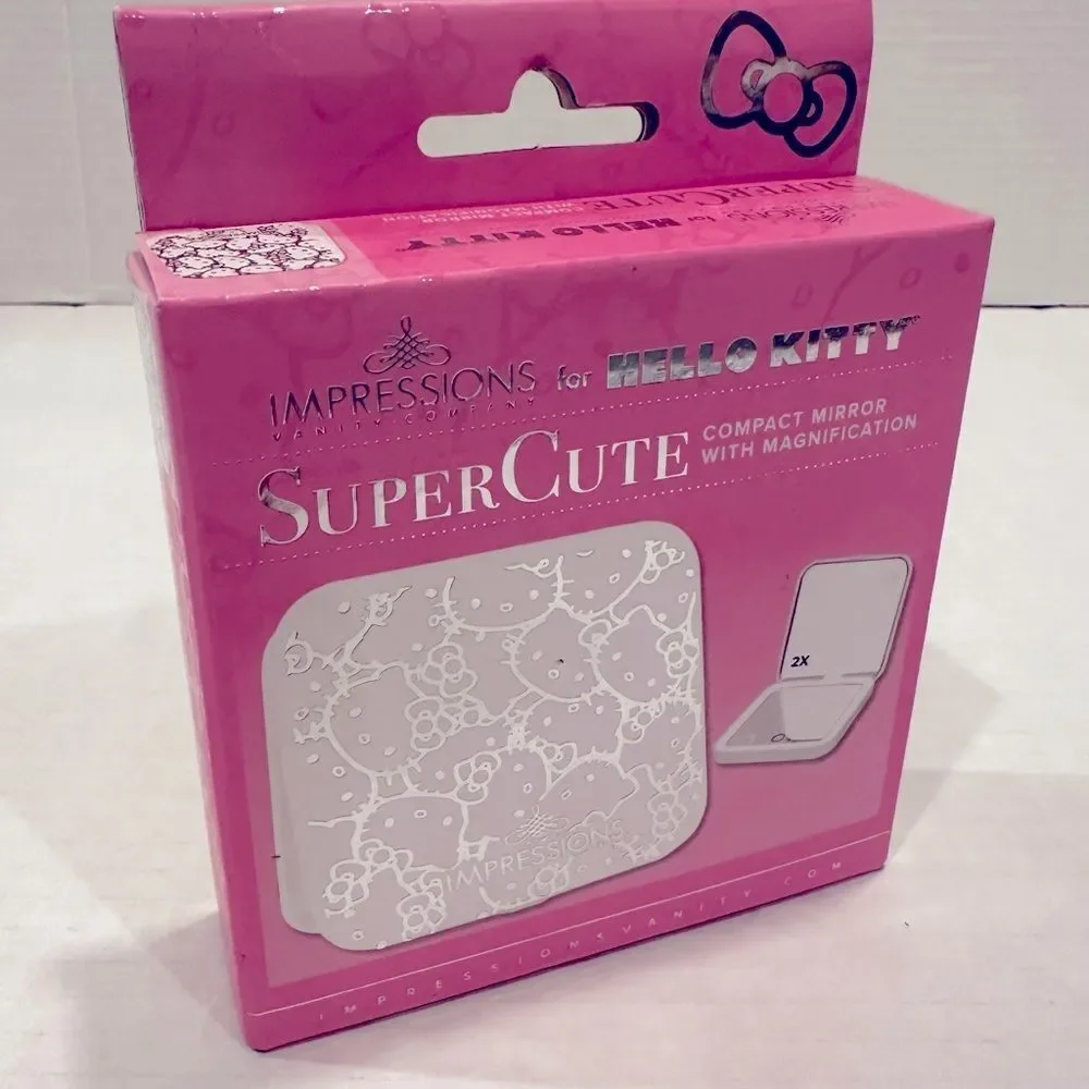 Hello Kitty SuperCute Compact Mirror Women's 2X Magnification By Impressions NEW
